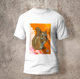 Camiseta en algodón unicolor ardilla