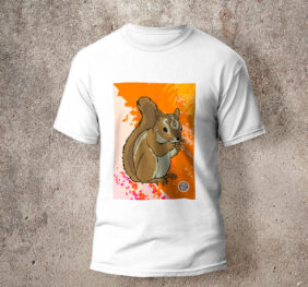 Camiseta en algodón unicolor ardilla