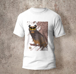 Camiseta en algodón unicolor búho