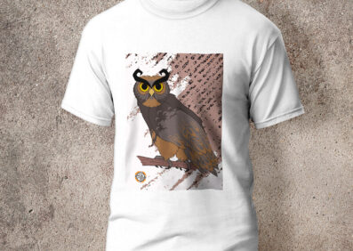 Camiseta en algodón unicolor búho