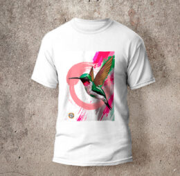 Camiseta en algodón unicolor colibrí