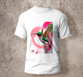 Camiseta en algodón unicolor colibrí