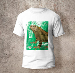 Camiseta en algodón unicolor iguana