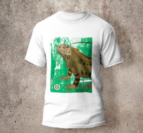 Camiseta en algodón unicolor iguana