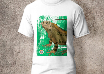 Camiseta en algodón unicolor iguana