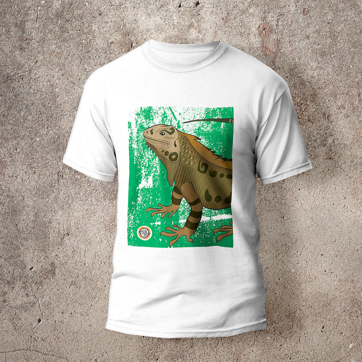 Camiseta en algodón unicolor iguana