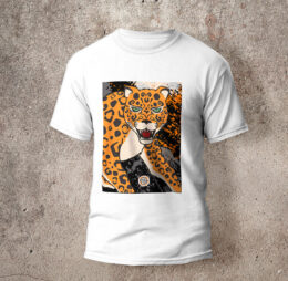 Camiseta en algodón unicolor jaguar