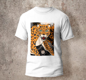 Camiseta en algodón unicolor jaguar