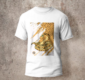 Camiseta en algodón unicolor serpiente