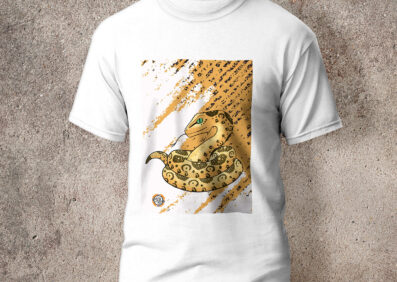 Camiseta en algodón unicolor serpiente