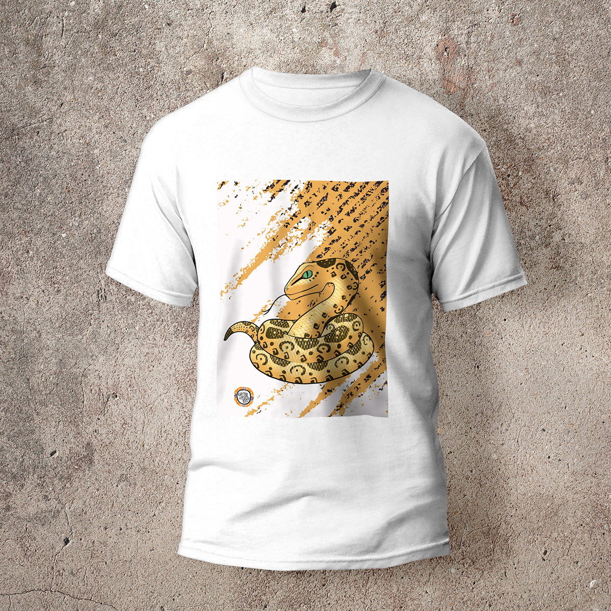 Camiseta en algodón unicolor serpiente