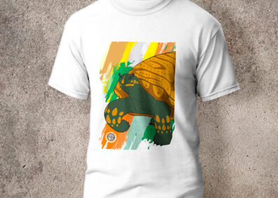 Camiseta en algodón unicolor tortuga